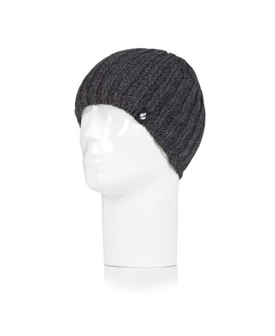 Heat Holders Men's Hudson Fine Rib Hat In Charcoal