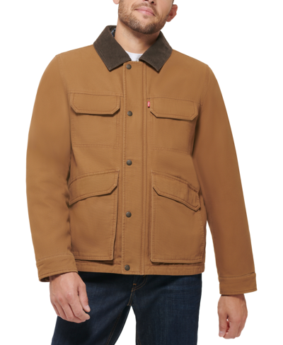 Shop Levi's Men's Cotton Workwear Four-pocket Field Jacket In Worker Brown