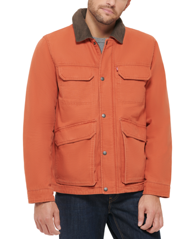 Shop Levi's Men's Cotton Workwear Four-pocket Field Jacket In Orange