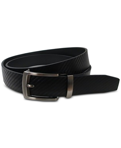 Shop Nike Men's Acu-fit Bonded Leather Carbon Texture Belt In Black