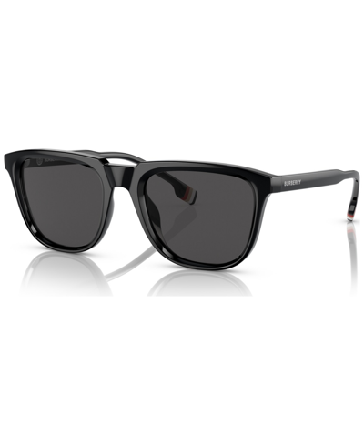 Shop Burberry Men's George Sunglasses, Be4381u In Black