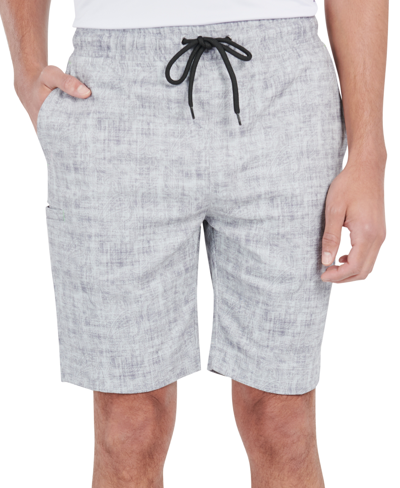 Society Of Threads Men's Slim-fit 4-way Stretch Paisley-print Drawstring Shorts In Gray