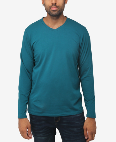 Shop X-ray Men's Soft Stretch V-neck Long Sleeve T-shirt In Teal