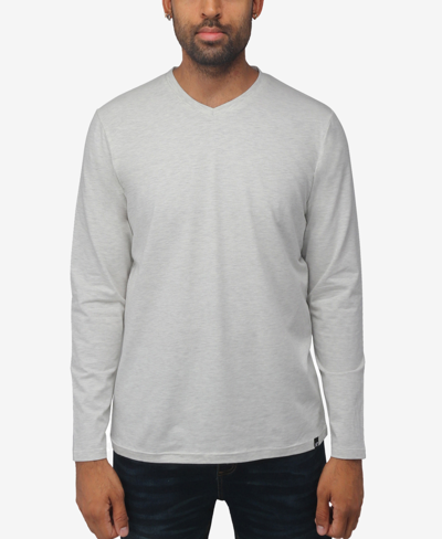 Shop X-ray Men's Soft Stretch V-neck Long Sleeve T-shirt In Oatmeal