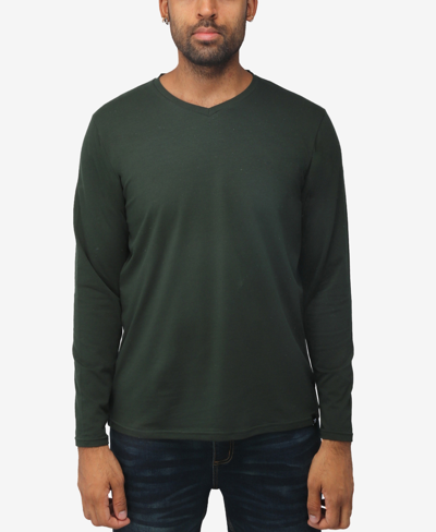 Shop X-ray Men's Soft Stretch V-neck Long Sleeve T-shirt In Hunter