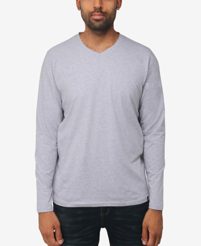 Shop X-ray Men's Soft Stretch V-neck Long Sleeve T-shirt In Cloud Gray