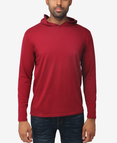 Shop X-ray Men's Soft Stretch Long Sleeve Hoodie In Burgundy