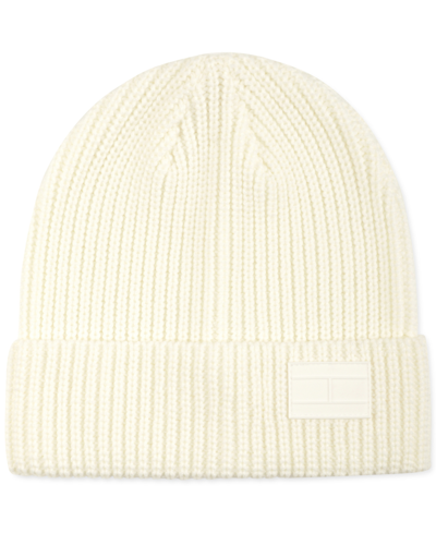 Shop Tommy Hilfiger Men's Shaker Cuff Hat Beanie With Ghost Patch In Ivory