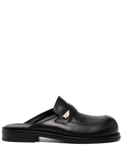 Shop Martine Rose Slip-on Leather Loafers In Black