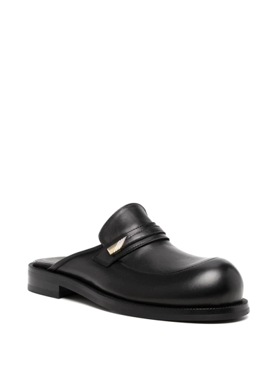 Shop Martine Rose Slip-on Leather Loafers In Black