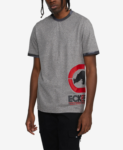 Shop Ecko Unltd Men's Big And Tall Short Sleeves Pieced Plan T-shirt In Charcoal