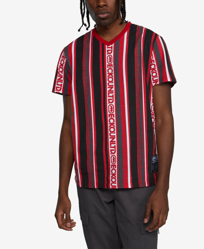 Shop Ecko Unltd Men's Short Sleeves Line Down T-shirt In Red