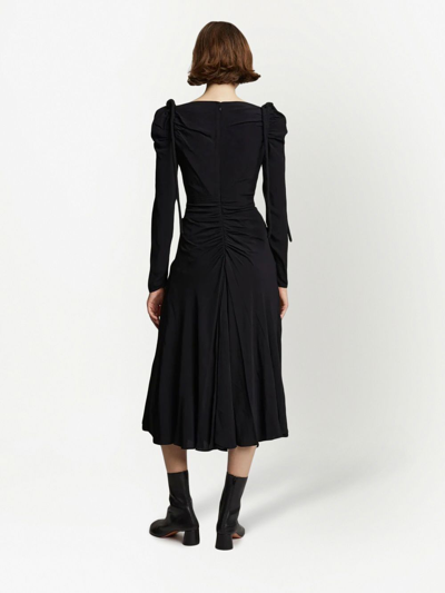 Shop Proenza Schouler Ruched-detail Midi Dress In Black