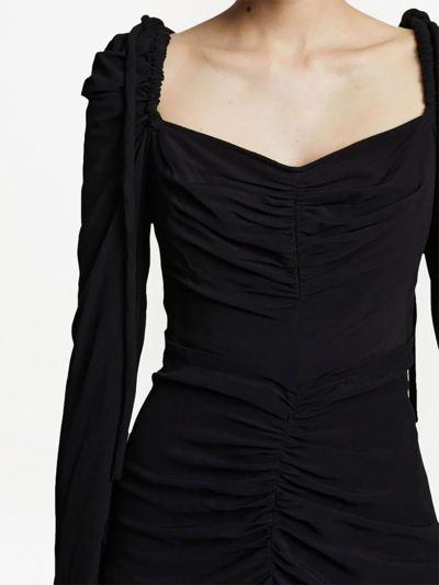 Shop Proenza Schouler Ruched-detail Midi Dress In Black