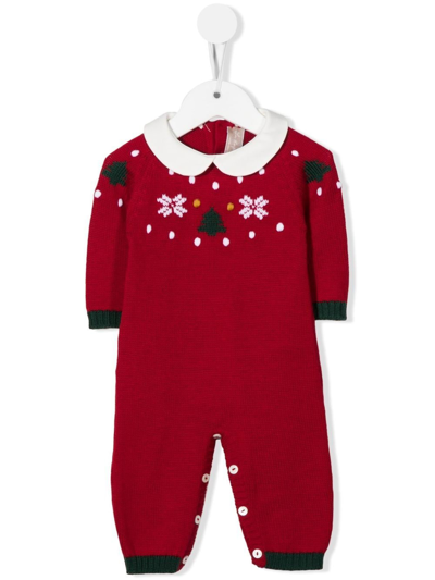 Shop La Stupenderia Snowflake Intarsia-knit Pyjamas In Red