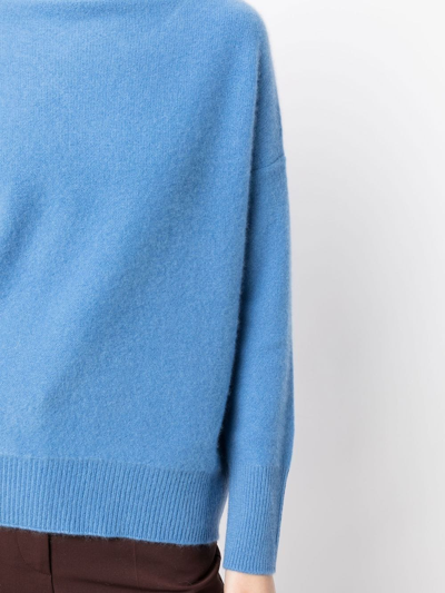 Shop Vince Mock-neck Cashmere Jumper In Blue