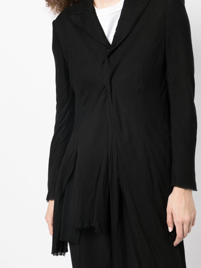 Shop Yohji Yamamoto Asymmetric Draped Single-breasted Blazer In Black