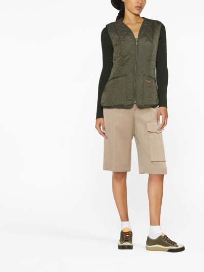 Barbour Logo Embroidered Reversible Gilet In Green