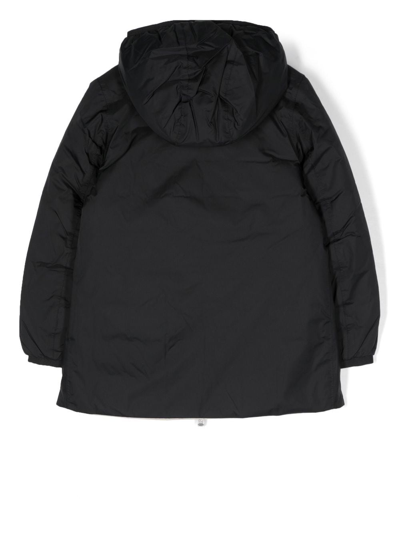 Shop K-way Reversible Hooded Padded Jacket In Black