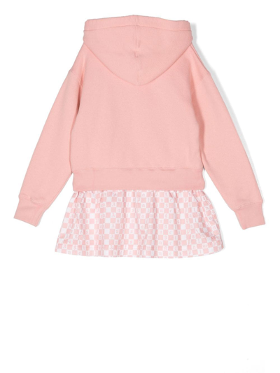 Shop Palm Angels Hooded Long-sleeve Dress In Pink