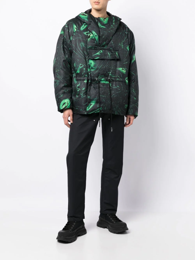 Shop Feng Chen Wang Graphic-print Padded Jacket In Black