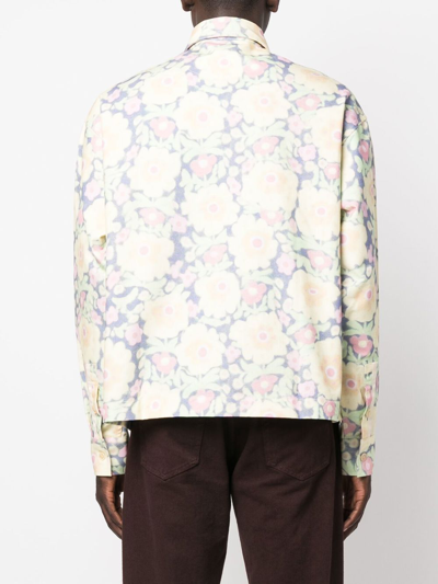 Shop Jacquemus Embroidered-logo Long-sleeve Shirt In Yellow