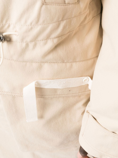 Jacquemus Embroidered-logo Zip-fastening Coat In Neutrals
