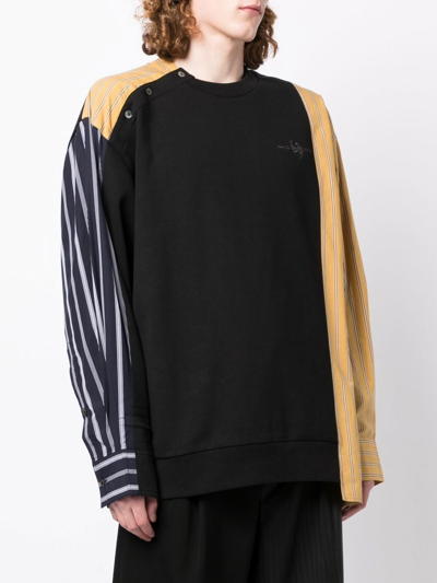 Shop Feng Chen Wang Shirt-panelled Sweatshirt In Black