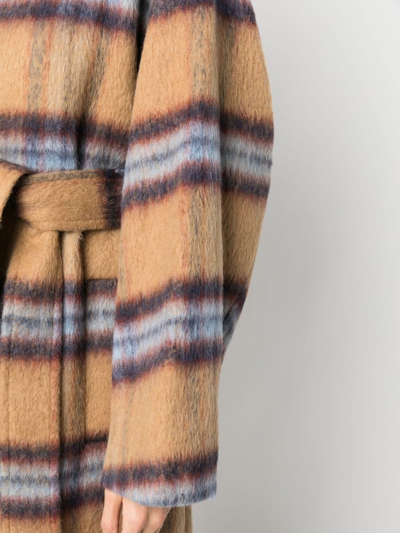 Shop Stand Studio Plaid-check Print Belted Coat