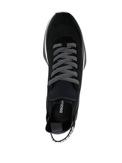 Shop Dsquared2 Slash Logo-print Sneakers In Black
