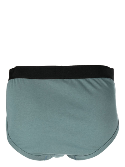 Tom Ford Logo-waistband Briefs In Green