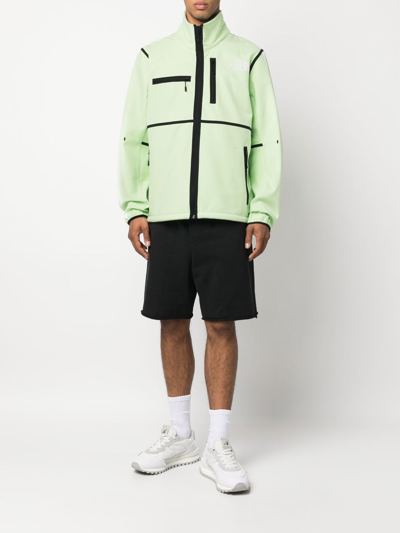 Shop The North Face Chest Logo-print Zipped Jacket In Green