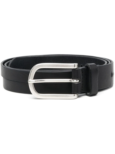 Shop Isabel Benenato Buckled Leather Belt In Black