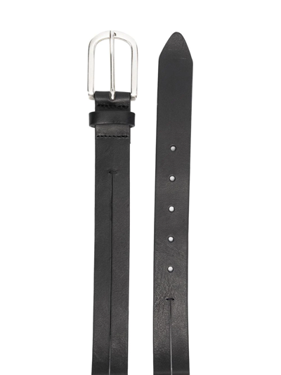 Shop Isabel Benenato Buckled Leather Belt In Black