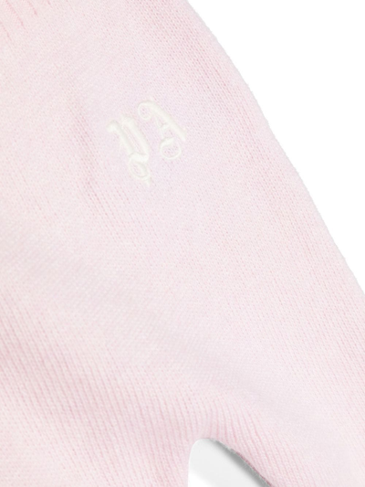 Shop Palm Angels Logo-embroidered Knitted Trousers In Pink