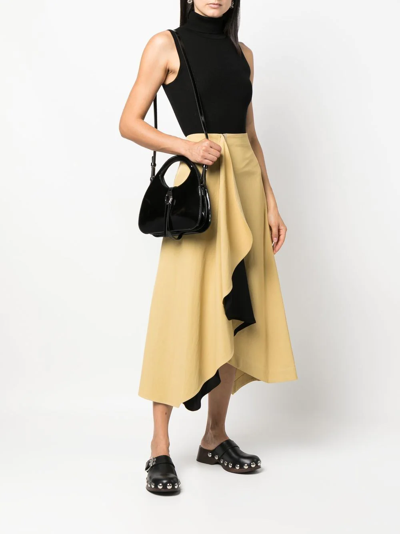 Shop Colville Asymmetric Draped Ruffle Midi-skirt In Neutrals