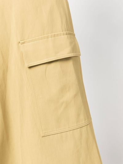Shop Colville Asymmetric Draped Ruffle Midi-skirt In Neutrals