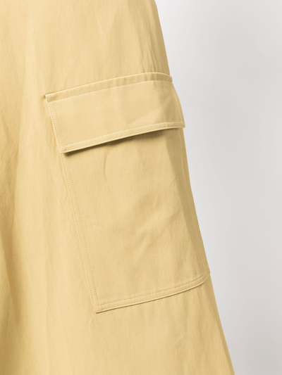 Colville Asymmetric Draped Ruffle Midi-skirt In Neutrals