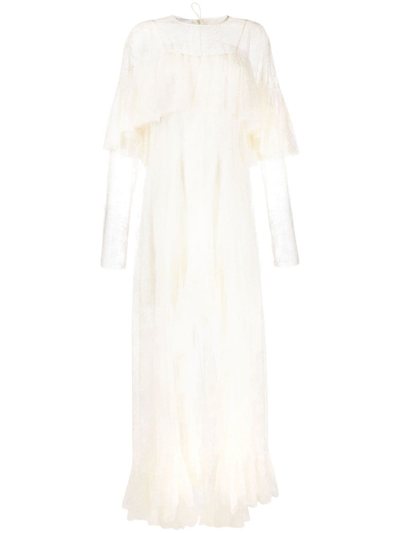 Shop Philosophy Di Lorenzo Serafini Layered Lace Gown In White