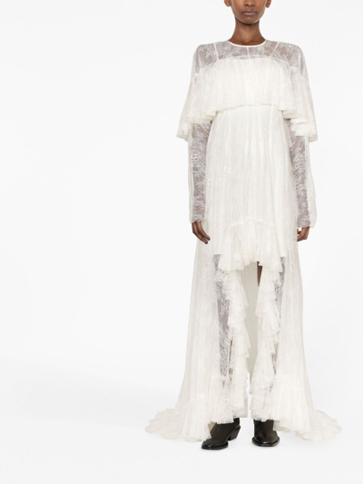 Shop Philosophy Di Lorenzo Serafini Layered Lace Gown In White