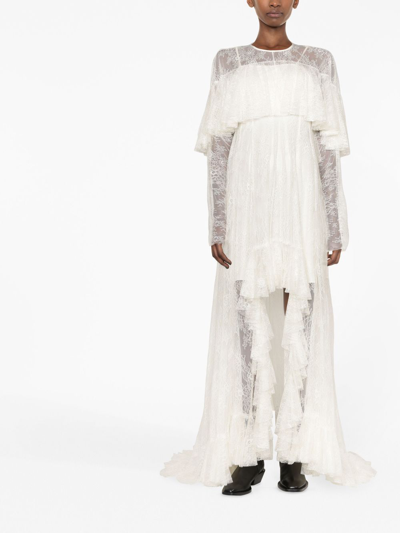 Philosophy Di Lorenzo Serafini Layered Lace Gown In White