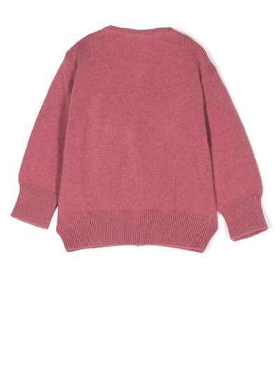 Shop Mariella Ferrari Fine-knit Cardigan In Pink