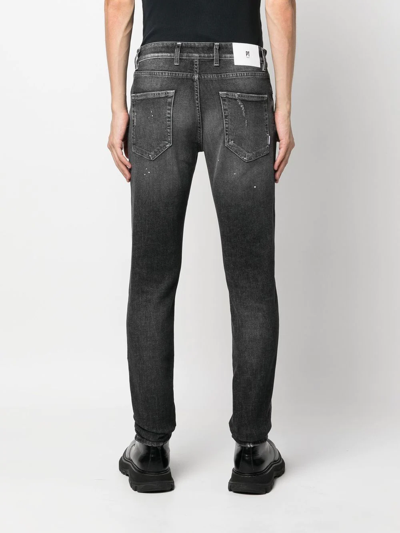 Shop Pt Torino Distressed Slim-cut Jeans In Grey