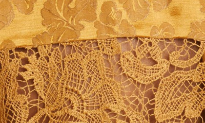 Shop Alemais Emilia Floral Lace Puff Sleeve Linen & Silk Blouse In Sandstone