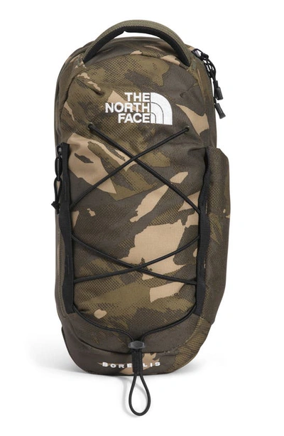 Shop The North Face Borealis Water Repellent Sling Backpack In Taupe Green Mountains/black