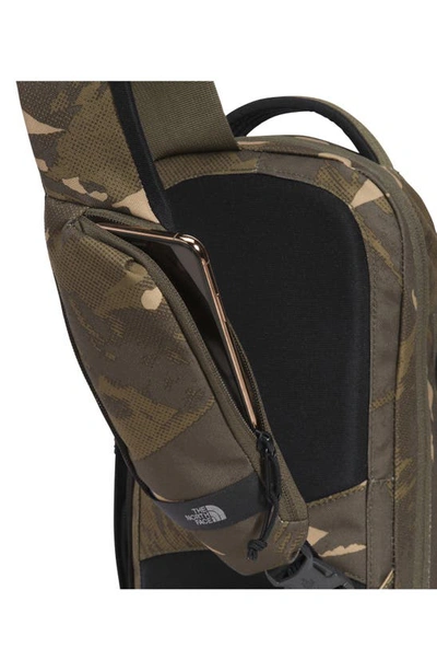 Shop The North Face Borealis Water Repellent Sling Backpack In Taupe Green Mountains/black