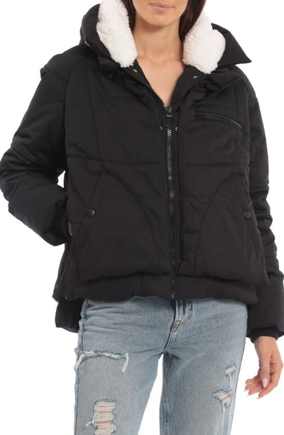 Shop Avec Les Filles Thermalpuff™ Hooded Utility Puffer Jacket In Black