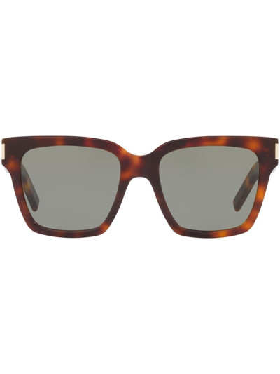 Saint Laurent Square-frame Sunglasses In Braun