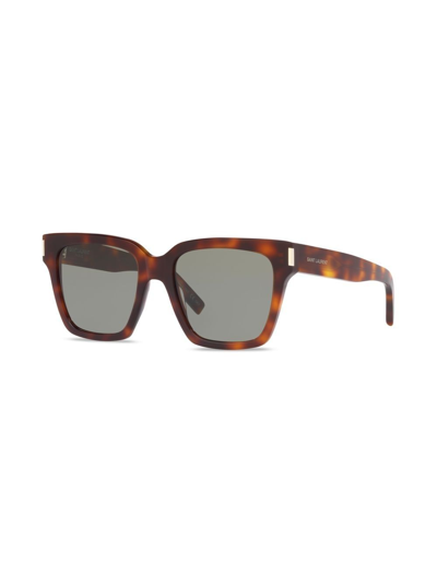Saint Laurent Square-frame Sunglasses In Braun