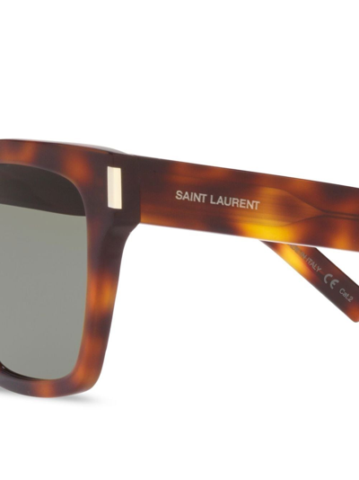 Shop Saint Laurent Square-frame Sunglasses In Braun